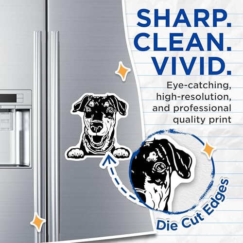 (2 Pack) Cute Dog Magnets - Pet Lover - Fun Fridge Magnets - Animal Art Magnets - Kitchen Accessories - 5" On Longest Side - for Cars, Fridges, Toolboxes - Made in USA - MAG4034