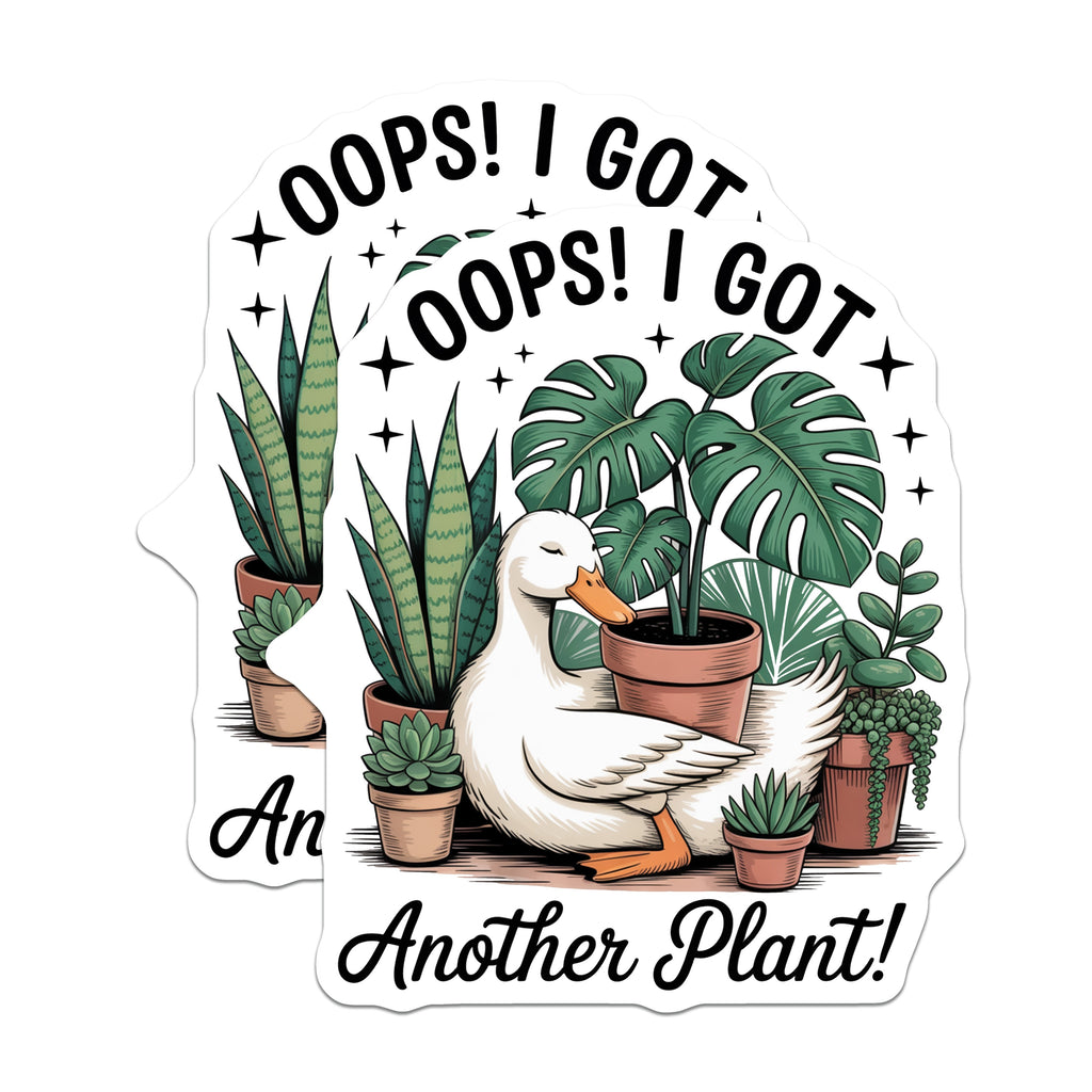 (2 Pack) Funny Houseplant Magnets - Duck Plant Lover - Botanical Fridge Decor - Plant Parent Humour - 5 Inches On Longest Side - Thick Durable Magnet - Made in USA - MAG39715