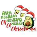 (3 Pack) Christmas Avocado Decals - AVO Merry Xmas - Holiday Laptop Decals - 3 Inches On Longest Side - Easy Peel & Apply - Made in USA - 3MCS7157