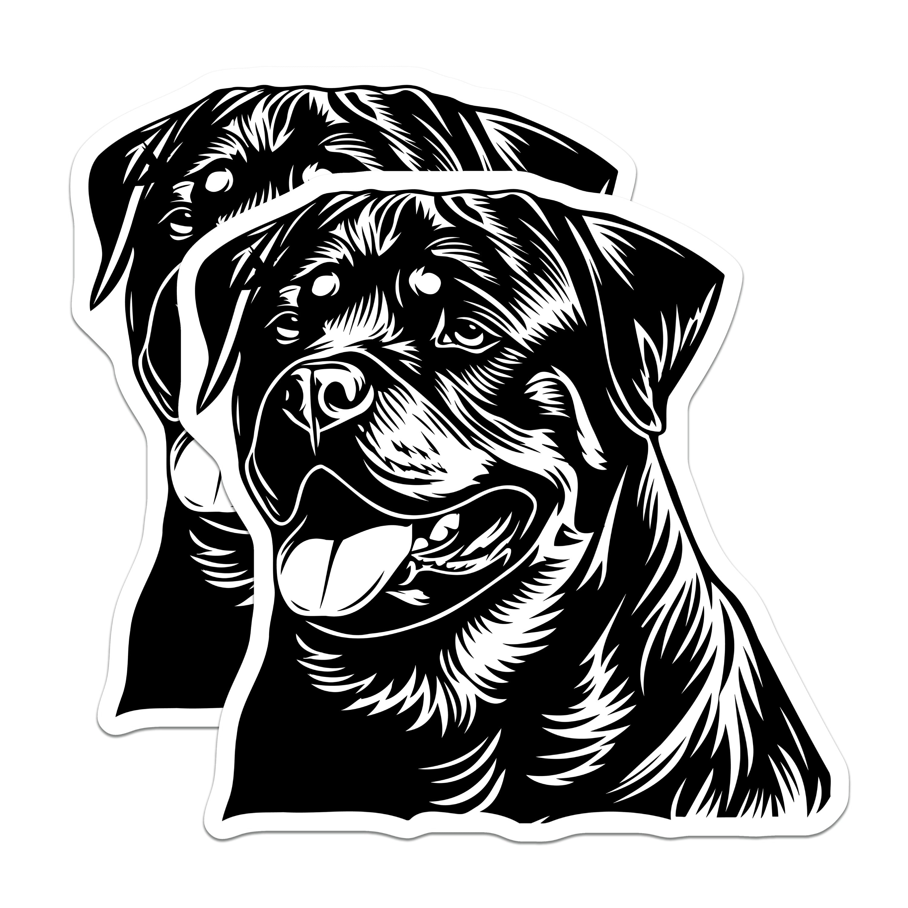 (2 Pack) Rottweiler Magnets - Dog Breed Fridge Decor - Pet Lover Locker Accessories - Canine Artwork Display - 5 Inches On Longest Side - Thick Durable Magnet - Made in USA - MAG39775