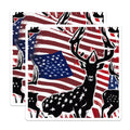 (2 Pack) American Deer Magnets - Patriotic Buck Art - USA Flag Wildlife Display - Hunting Lodge Decor - 5 Inches On Longest Side - Thick Durable Magnet - Made in USA - MAG19558