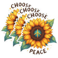 (3 Pack) Choose Peace Decals - Sunflower Art Decal - Laptop Decals - 3 Inches On Longest Side - Easy Peel & Apply - Made in USA - 3MCS1424
