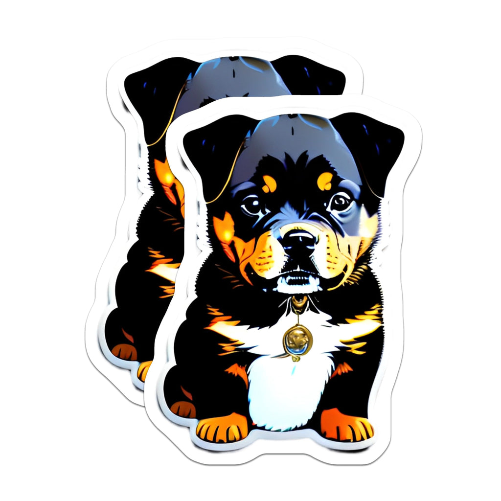 (2 Pack) Rottweiler Puppy Magnets - Cute Dog Lover Decor - Pet Animal Art Magnets - 5 Inches On Longest Side - Thick Durable Magnet - Made in USA - MAG22325