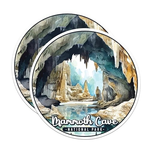 (2 Pack) Mammoth Cave National Park Bumper Magnet - US National Park - Choose from 63 Parks - 5" On Longest Side - Decal for Car Bumper, Laptop, Water Bottle, Wall, and Window - MAG1593