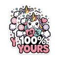 (2 Pack) Unicorn Magnets - Kawaii Cute Decor - 100% Yours Design - 5" On Longest Side - Premium Magnet - for Cars, Refrigerators, Toolboxes, Lockers - Made in USA - MAG17379