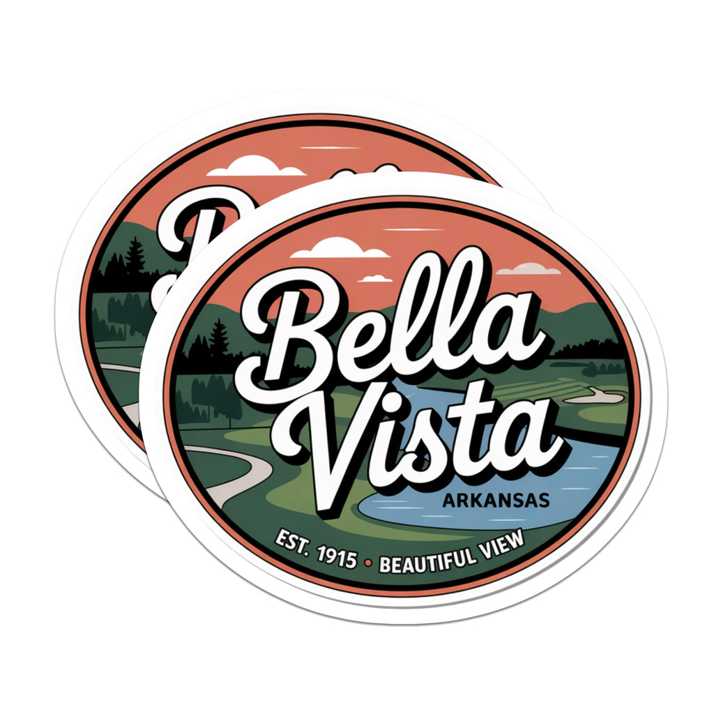 (2 Pack) Bella Vista Arkansas Magnets - Scenic Fridge Magnets - Beautiful View Souvenir - 5" On Longest Side - Premium Magnet - for Cars, Refrigerators, Toolboxes, Lockers - Made in USA - MAG18177