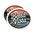 (2 Pack) Bella Vista Arkansas Magnets - Scenic Fridge Magnets - Beautiful View Souvenir - 5" On Longest Side - Premium Magnet - for Cars, Refrigerators, Toolboxes, Lockers - Made in USA - MAG18177
