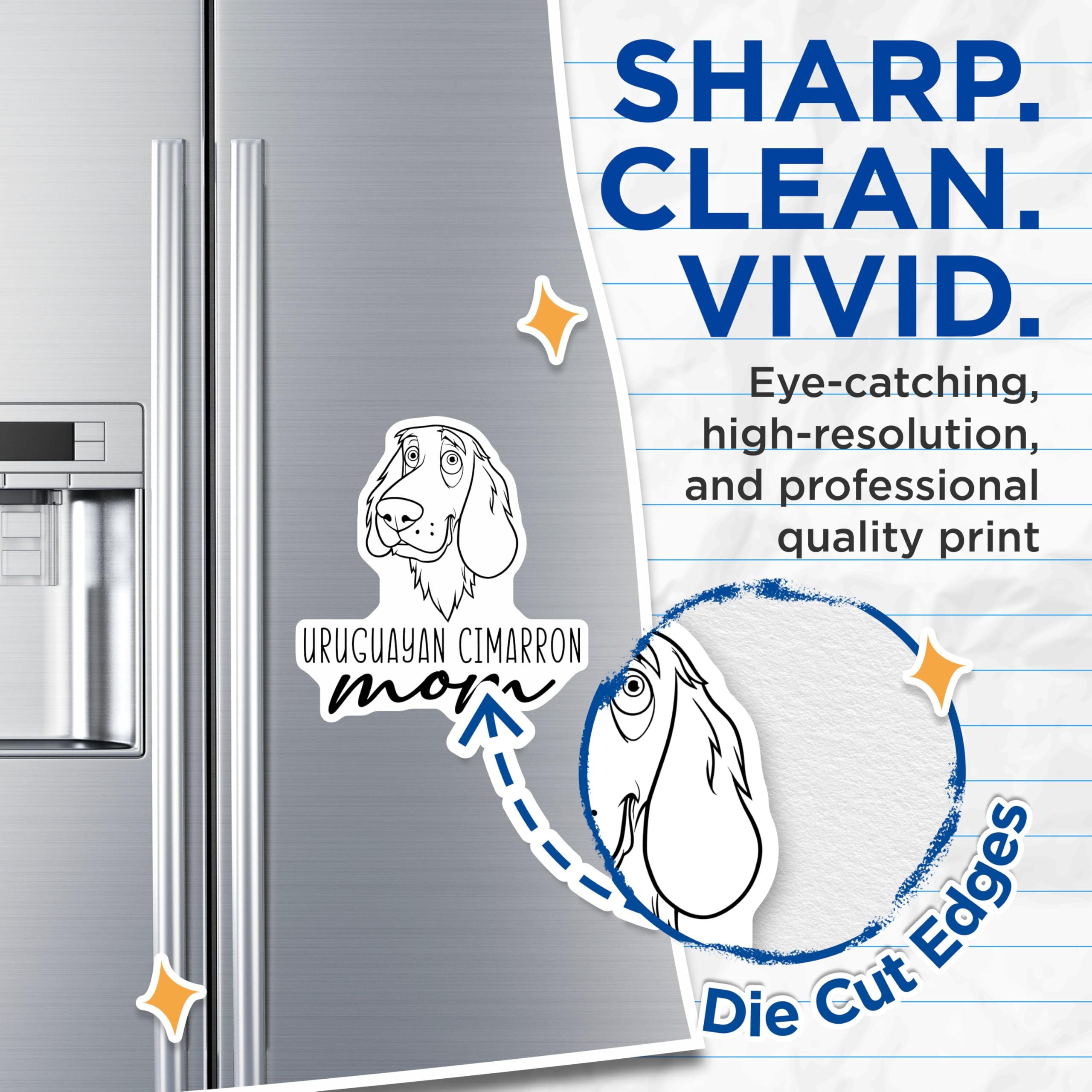 (2 Pack) Uruguayan Cimarron Mom Magnets - Unique Dog Breed Owner Kitchen Decor - Pet Lover Refrigerator Accessories - 5 Inches On Longest Side - Thick Durable Magnet - Made in USA - MAG27063