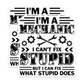 (2 Pack) Mechanic Stickers - Funny Car Repair Quote - Auto Mechanic Decal - 5" On Longest Side - Sticks to Smooth Flat Surfaces - Made in USA - BMCS6163