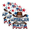 (3 Pack) All American Papa Decals - Cowboy Hat Guns - Patriotic Dad Laptop Decal - 3 Inches On Longest Side - Easy Peel & Apply - Made in USA - 3MCS7261