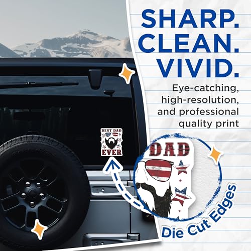 (2 Pack) Best Dad Ever Stickers - 5" On Longest Side - Sticks to Smooth Flat Surfaces - Made in USA - BMCS8610 - BMCS8610
