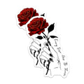 (2 Pack) Dark Rose Magnets - Witchy Aesthetic Decor - Gothic Fridge Magnets - Every Rose Has Its Thorn Saying - 5 Inches On Longest Side - Thick Durable Magnet - Made in USA - MAG38345
