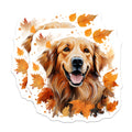 (2 Pack) Golden Retriever Magnets - Autumn Fall Dog Lover Refrigerator Decor - Pet Parent Fridge Art - 5 Inches On Longest Side - Thick Durable Magnet - Made in USA - MAG25182