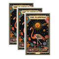 (3 Pack) Flamingo Decals - Tarot Card - Floral Skeleton - Laptop Decals - 3 Inches On Longest Side - Easy Peel & Apply - Made in USA - 3MCS2448
