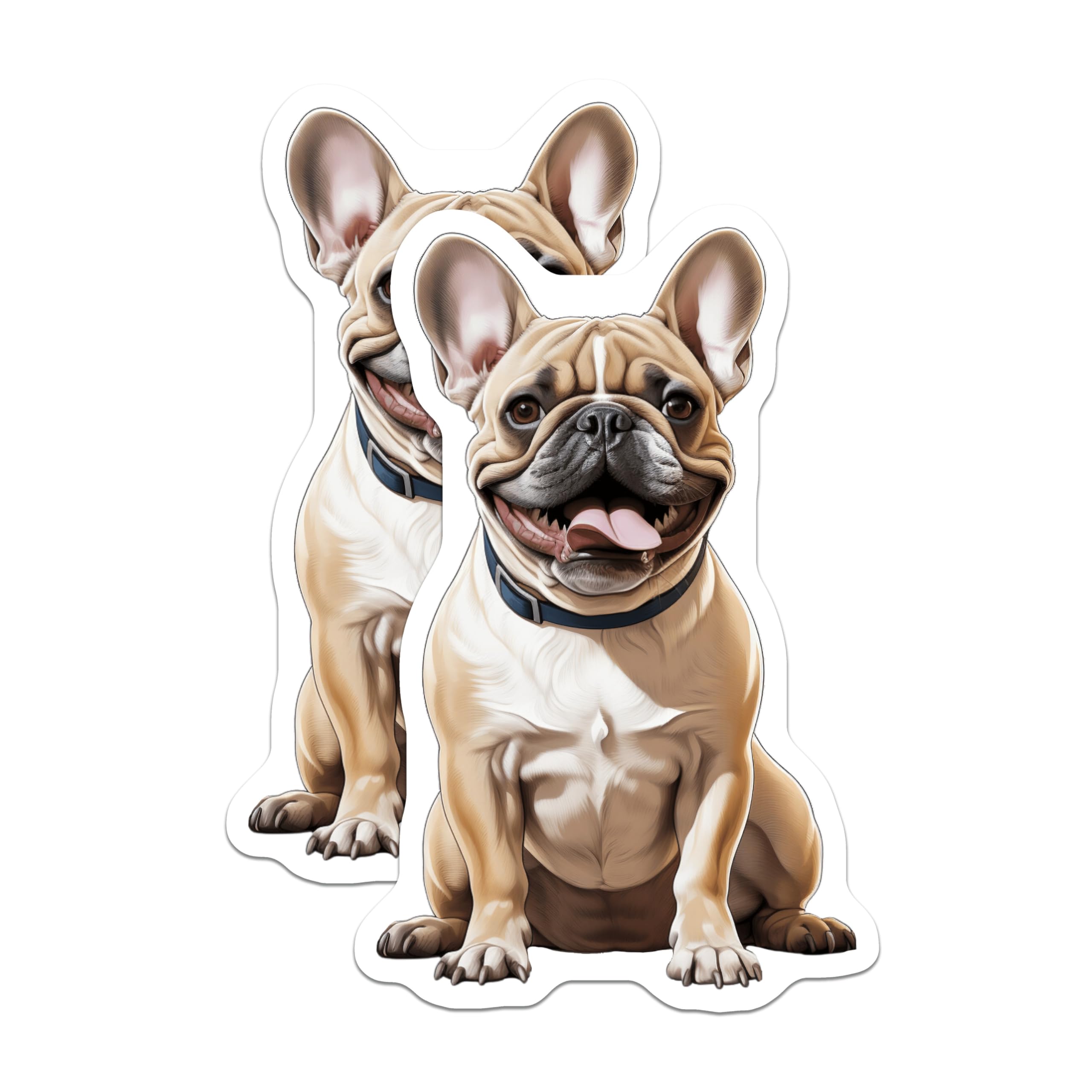 (2 Pack) French Bulldog Magnets - Smiling Frenchie Dog Lover Accessory - Canine Puppy Refrigerator Locker Magnets - 5 Inches On Longest Side - Thick Durable Magnet - Made in USA - MAG24267