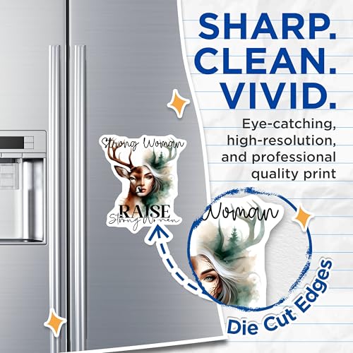 (2 Pack) Strong Woman Magnets Magnets - Inspirational Female Empowerment - Artistic Wildlife Design Magnet - 5" On Longest Side - Made in USA - Sticks to Refrigerators & Metal Surfaces - MAG9239