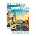 (2 Pack) Oklahoma City Magnets - Sooner State Souvenir - Retro Travel Magnets - 5" On Longest Side - Premium Magnet - for Cars, Refrigerators, Toolboxes, Lockers - Made in USA - MAG18165