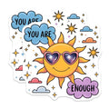 (2 Pack) Positive Affirmation Magnets - Inspirational Quote Magnets - You are Enough Magnets - 5" On Longest Side - for Cars, Fridges, Toolboxes - Made in USA - MAG6565