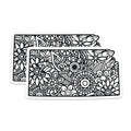 (2 Pack) Kansas State Magnets - Floral Mandala Art Zentangle Outline - Midwest Travel Souvenir - Home Kitchen Decor - 5 Inches On Longest Side - Thick Durable Magnet - Made in USA - MAG19119