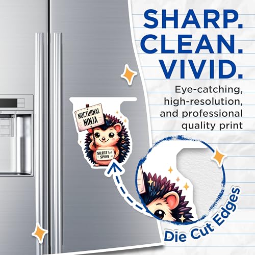 (2 Pack) Nocturnal Ninja Solid Color Magnets - Silent but Spiky Hedgehog - Cute Animal-Themed Refrigerator Magnets - 5" On Longest Side - for Cars, Fridges, Toolboxes - Made in USA - MAG3734