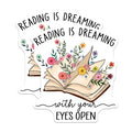 (2 Pack) Reading is Dreaming Magnets - Book Lover Decor - Floral Bookish Magnets - 5" On Longest Side - Premium Magnet - for Cars, Refrigerators, Toolboxes, Lockers - Made in USA - MAG14185