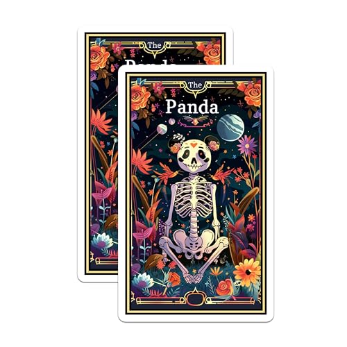 (2 Pack) Panda Skeleton Magnets - Colorful Space - Floral Skeleton - Unique Skeleton Art Magnets - 5" On Longest Side - for Cars, Fridges, Toolboxes - Made in USA - MAG3678