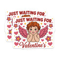 (2 Pack) Valentine Cupid Angel Magnets - Just Waiting For Love Day February Decor - Sweet Cherub Refrigerator Locker Ornament - 5 Inches On Longest Side - Thick Durable Magnet - Made in USA - MAG23035
