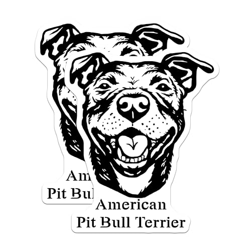 (2 Pack) American Pit Bull Terrier Stickers - Dog Breed Stickers - Animal Lover Decal - 5" On Longest Side - Sticks to Smooth Flat Surfaces - Made in USA - BMCS4010