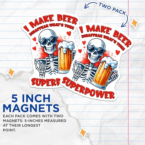 (2 Pack) 5" On Longest Side Magnet - Sticks to Smooth Flat Surfaces - Made in USA - MAG9770