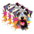 (3 Pack) Schnauzer Dog Decals - Colorful Pet Decals - Modern Art Stickers - 3 Inches On Longest Side - Easy Peel & Apply - Made in USA - 3MCS0777