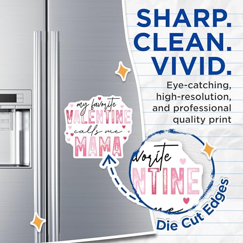 (2 Pack) My Favorite Valentine Calls Me Mama Magnets - Valentine's Day Decor Magnets - Mom Love Magnets - 5" On Longest Side - for Cars, Refrigerators, Toolboxes, Lockers - Made in USA BMCS3070