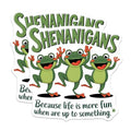 (2 Pack) Sheigans Frog Stickers - Fun Frog Art - Life Quote Stickers - 5" On Longest Side - Sticks to Smooth Flat Surfaces - Made in USA - BMCS6989