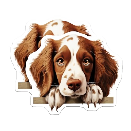 (2 Pack) Dog Decor for Refrigerator and Office Magnet - 5" On Longest Side - Sticks to Smooth Flat Surfaces - Made in USA - MAG10332