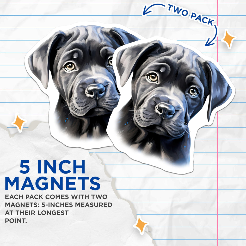 (2 Pack) Black Puppy Magnets - Dog Lover Decor - New Pet Owner Appreciation - 5 Inches On Longest Side - Thick Durable Magnet - Made in USA - MAG28378