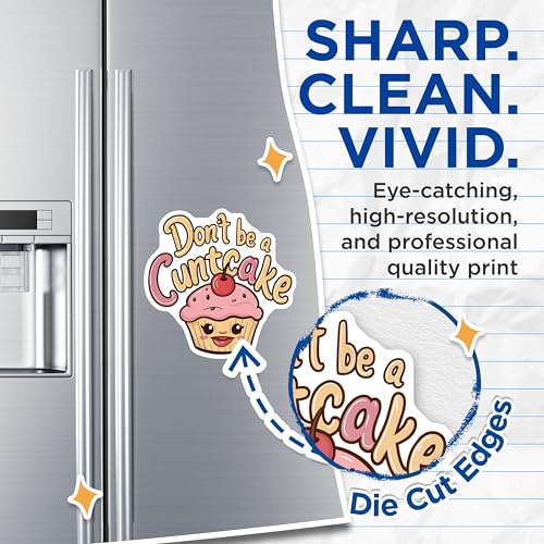 (2 Pack) Don t Be A Cuntcake Magnets Magnets - Kitchen Decor - Office Humor - 5" On Longest Side - Made in USA - Sticks to Refrigerators & Metal Surfaces - MAG8668