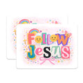 (2 Pack) Follow Jesus Magnets - Christian Faith Decor - Inspirational Bible Message - Youth Faith Art - 5 Inches On Longest Side - Thick Durable Magnet - Made in USA - MAG38245