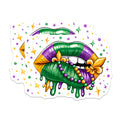 (2 Pack) Mardi Gras Lips Magnets - New Orleans Celebration - Fleur De Lis Decor - Carnival Party Favors - 5 Inches On Longest Side - Thick Durable Magnet - Made in USA - MAG28138