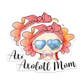 (2 Pack) Axolotl Mom Stickers - Cute Axolotl - Adorable Axolotl Decals - 5" On Longest Side - Sticks to Smooth Flat Surfaces - Made in USA - BMCS7783