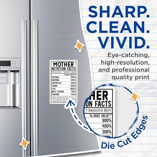 (2 Pack) Mother Nutrition Facts Magnets - Funny Mom Magnet - Kitchen DÃƒÂ©cor - Refrigerator Magnets - 5" On Longest Side - for Cars, Fridges, Toolboxes - Made in USA - MAG4140