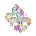 (2 Pack) New Orleans Culture Stickers - Fleur de Lis Stickers - Colorful Mardi Gras Stickers - 5" On Longest Side - Sticks to Smooth Flat Surfaces - Made in USA - BMCS3995