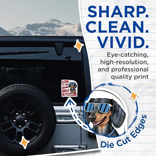 (2 Pack) Dog Stickers - 5" On Longest Side - Sticks to Smooth Flat Surfaces - Made in USA - BMCS8492 - BMCS8492