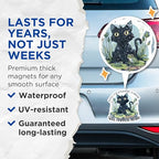 (2 Pack) Funny Cat Magnets - Cute Animal Magnets - Quirky Fridge ations - Humorous Black Cat Magnets - 5" On Longest Side - for Cars, Fridges, Toolboxes - Made in USA - MAG4353