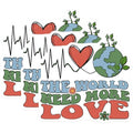 (3 Pack) The World Need More Love Decals - Earth Heartbeat Laptop Decal - Floral Positive Vibes - 3 Inches On Longest Side - Easy Peel & Apply - Made in USA - 3MCS7719