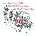 (3 Pack) Moon Child Decals - Floral Crescent Moon Stickers - Boho Laptop Stickers - 3 Inches On Longest Side - Easy Peel & Apply - Made in USA - 3MCS6826