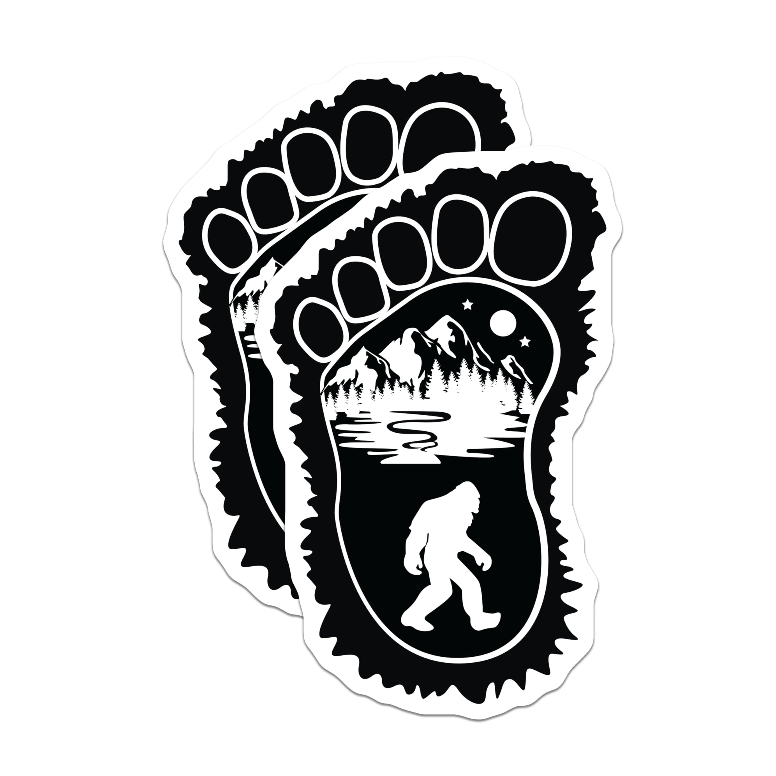 (2 Pack) Bigfoot Magnets - Sasquatch Footprint Art - Mountain Forest Lore Decor - 5 Inches On Longest Side - Thick Durable Magnet - Made in USA - MAG20976