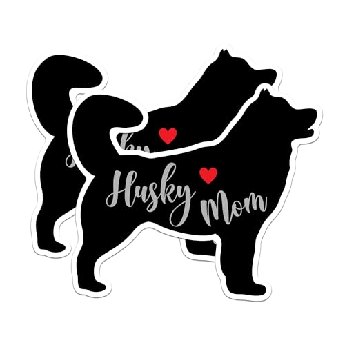 (2 Packs) Husky Mom Magnets - Husky Dog Breed Magnets - 5 Inches On Longest Side - Premium Magnet - for Fridges, Toolboxes, Cars - Made in USA - MAG2481