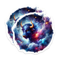 (2 Pack) Cosmic Bull Magnets - Taurus Zodiac Sign - Fantasy Galaxy Art Celestial Decor Fridge Accessory - 5 Inches On Longest Side - Thick Durable Magnet - Made in USA - MAG37234