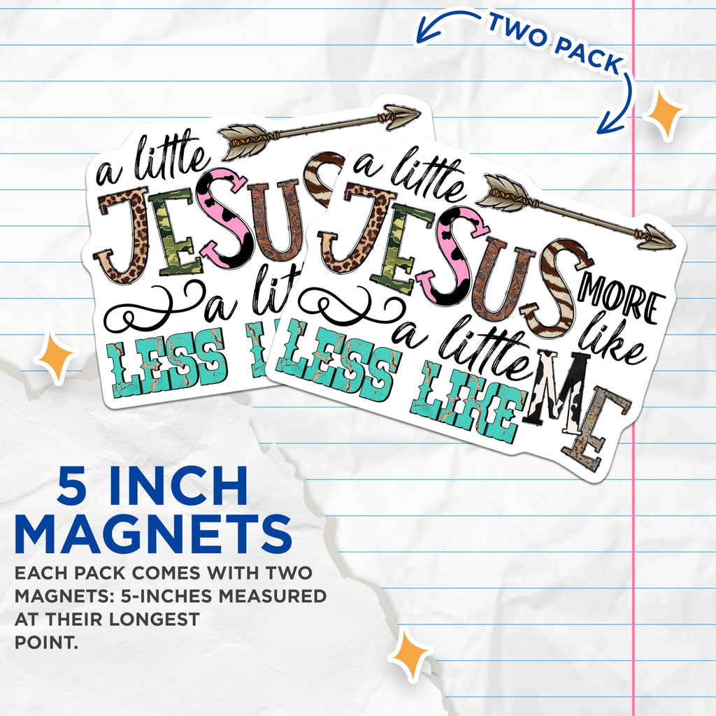 (2 Pack) Western Christian Magnets - Faith Quote Magnets - Country Style Decor - 5 Inches On Longest Side - Thick Durable Magnet - Made in USA - MAG30368