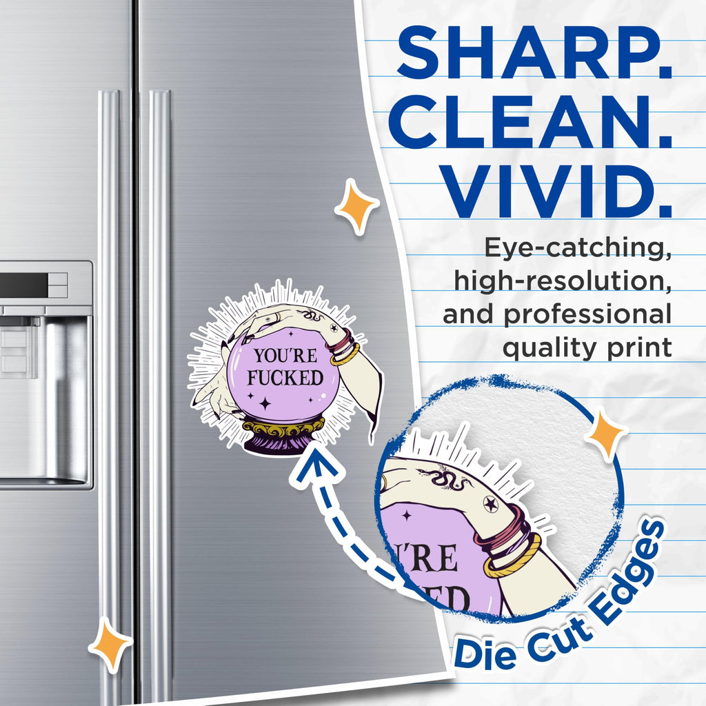 (2 Packs) You're F**** Crystal Ball Reading Magnets - Mystical Magical Magnets - 5 Inches On Longest Side - Premium Magnet - for Fridges, Toolboxes, Cars - Made in USA - MAG2547