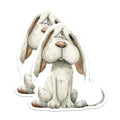 (2 Pack) Sad Dog Magnets - Melancholy Cartoon Hound Illustration - Refrigerator Locker Decor - 5 Inches On Longest Side - Thick Durable Magnet - Made in USA - MAG23685